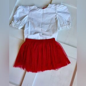 Adorable Girls BURU Puff Sleeve CropCotton Top, Size 6/7